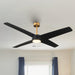 60" Parvez Modern DC Motor Downrod Mount Reversible Ceiling Fan with Lighting and Remote Control - Sweatfully