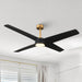 60" Parvez Modern DC Motor Downrod Mount Reversible Ceiling Fan with Lighting and Remote Control - Sweatfully