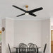 60" Parvez Modern DC Motor Downrod Mount Reversible Ceiling Fan with Lighting and Remote Control - Sweatfully