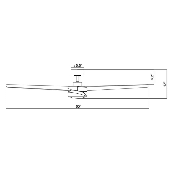 60" Parvez Modern DC Motor Downrod Mount Reversible Ceiling Fan with Lighting and Remote Control - Sweatfully