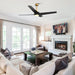 60" Parvez Modern DC Motor Downrod Mount Reversible Ceiling Fan with Lighting and Remote Control - Sweatfully