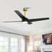 60" Parvez Modern DC Motor Downrod Mount Reversible Ceiling Fan with Lighting and Remote Control - Sweatfully