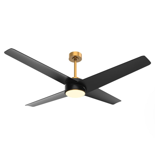 60" Parvez Modern DC Motor Downrod Mount Reversible Ceiling Fan with Lighting and Remote Control - Sweatfully