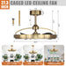 27" Arthur Industrial DC Motor Downrod Mount Ceiling Fan with Lighting and Remote Control - Sweatfully