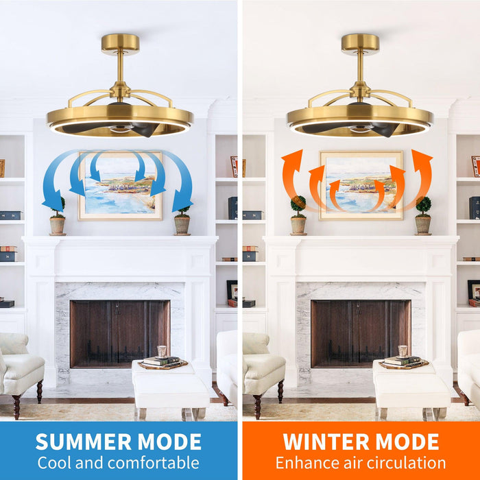 27" Arthur Industrial DC Motor Downrod Mount Ceiling Fan with Lighting and Remote Control - Sweatfully