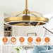 27" Arthur Industrial DC Motor Downrod Mount Ceiling Fan with Lighting and Remote Control - Sweatfully