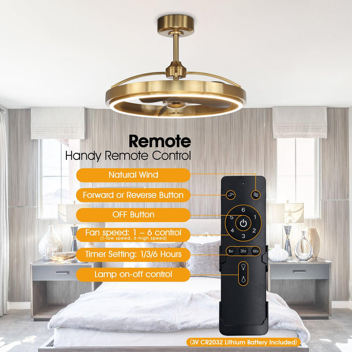 27" Arthur Industrial DC Motor Downrod Mount Ceiling Fan with Lighting and Remote Control - Sweatfully