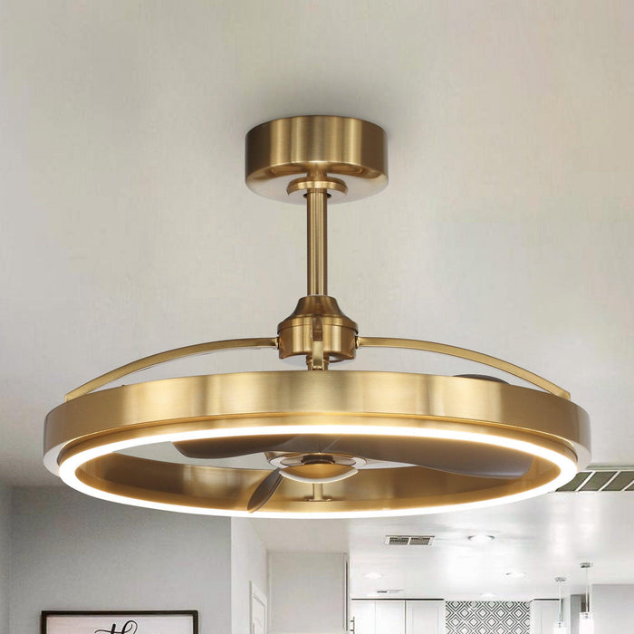 27" Arthur Industrial DC Motor Downrod Mount Ceiling Fan with Lighting and Remote Control - Sweatfully