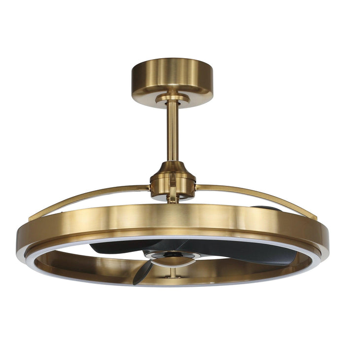 27" Arthur Industrial DC Motor Downrod Mount Ceiling Fan with Lighting and Remote Control - Sweatfully