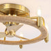 20" Flush Mount Golden Ceiling Fan with Light and Remote Control - Sweatfully