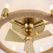 20" Flush Mount Golden Ceiling Fan with Light and Remote Control - Sweatfully