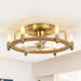 20" Flush Mount Golden Ceiling Fan with Light and Remote Control - Sweatfully