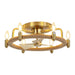 20" Flush Mount Golden Ceiling Fan with Light and Remote Control - Sweatfully