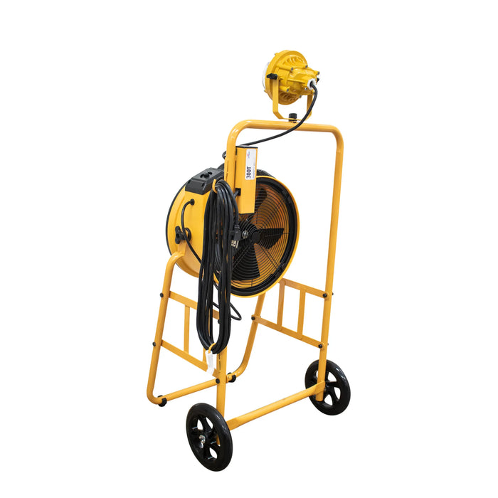 XPOWER FA-300K6 Warehouse Dock Cooling Fan Kit + L-30 LED Spotlight + 300T Mobile Trolley - Sweatfully
