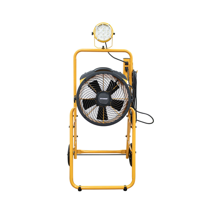 XPOWER FA-300K6 Warehouse Dock Cooling Fan Kit + L-30 LED Spotlight + 300T Mobile Trolley - Sweatfully