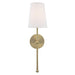 Finley 1-Light Satin Gold Dimmable Bathroom Wall Sconce - Sweatfully