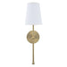 Finley 1-Light Satin Gold Dimmable Bathroom Wall Sconce - Sweatfully