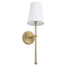 Finley 1-Light Satin Gold Dimmable Bathroom Wall Sconce - Sweatfully