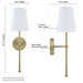Finley 1-Light Satin Gold Dimmable Bathroom Wall Sconce - Sweatfully