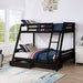 Solid Wood Twin / Full Bunk Bed with Reversible Angled Ladder and Underbed Drawers - Sweatfully