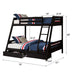 Solid Wood Twin / Full Bunk Bed with Reversible Angled Ladder and Underbed Drawers - Sweatfully