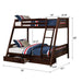 Solid Wood Twin / Full Bunk Bed with Reversible Angled Ladder and Underbed Drawers - Sweatfully