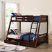 Solid Wood Twin / Full Bunk Bed with Reversible Angled Ladder and Underbed Drawers - Sweatfully