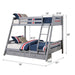Solid Wood Twin / Full Bunk Bed with Reversible Angled Ladder and Underbed Drawers - Sweatfully