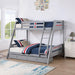 Solid Wood Twin / Full Bunk Bed with Reversible Angled Ladder and Underbed Drawers - Sweatfully