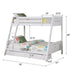 Solid Wood Twin / Full Bunk Bed with Reversible Angled Ladder and Underbed Drawers - Sweatfully