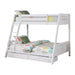 Solid Wood Twin / Full Bunk Bed with Reversible Angled Ladder and Underbed Drawers - Sweatfully