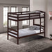 Transitional Solid Hardwood Twin over Twin Bunk Bed, Patented Insert & Lock Joint for Extra Safety for Kids - Sweatfully