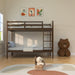 Transitional Solid Hardwood Twin over Twin Bunk Bed, Patented Insert & Lock Joint for Extra Safety for Kids - Sweatfully