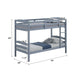 Transitional Solid Hardwood Twin over Twin Bunk Bed, Patented Insert & Lock Joint for Extra Safety for Kids - Sweatfully