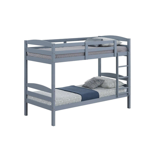 Transitional Solid Hardwood Twin over Twin Bunk Bed, Patented Insert & Lock Joint for Extra Safety for Kids - Sweatfully