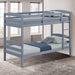 Transitional Solid Hardwood Twin over Twin Bunk Bed, Patented Insert & Lock Joint for Extra Safety for Kids - Sweatfully