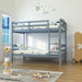 Transitional Solid Hardwood Twin over Twin Bunk Bed, Patented Insert & Lock Joint for Extra Safety for Kids - Sweatfully