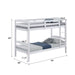 Transitional Solid Hardwood Twin over Twin Bunk Bed, Patented Insert & Lock Joint for Extra Safety for Kids - Sweatfully