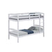 Transitional Solid Hardwood Twin over Twin Bunk Bed, Patented Insert & Lock Joint for Extra Safety for Kids - Sweatfully