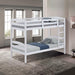 Transitional Solid Hardwood Twin over Twin Bunk Bed, Patented Insert & Lock Joint for Extra Safety for Kids - Sweatfully