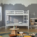Transitional Solid Hardwood Twin over Twin Bunk Bed, Patented Insert & Lock Joint for Extra Safety for Kids - Sweatfully