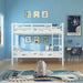 Transitional Solid Hardwood Twin over Twin Bunk Bed, Patented Insert & Lock Joint for Extra Safety for Kids - Sweatfully
