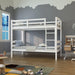 Transitional Solid Hardwood Twin over Twin Bunk Bed, Patented Insert & Lock Joint for Extra Safety for Kids - Sweatfully