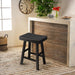 Set of 2 Farmhouse Solid Wood Bar Stools - Backless Saddle Seat Counter Height Chairs for Kitchen Island, Breakfast Nook & Home Office - Sweatfully