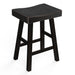 Set of 2 Farmhouse Solid Wood Bar Stools - Backless Saddle Seat Counter Height Chairs for Kitchen Island, Breakfast Nook & Home Office - Sweatfully