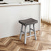 Set of 2 Farmhouse Solid Wood Bar Stools - Backless Saddle Seat Counter Height Chairs for Kitchen Island, Breakfast Nook & Home Office - Sweatfully