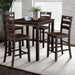 36"H Solid Rubberwood and Wood Veneer 5-Piece Counter Ht. Table Set - Sweatfully