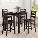 36"H Solid Rubberwood and Wood Veneer 5-Piece Counter Ht. Table Set - Sweatfully