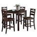 36"H Solid Rubberwood and Wood Veneer 5-Piece Counter Ht. Table Set - Sweatfully