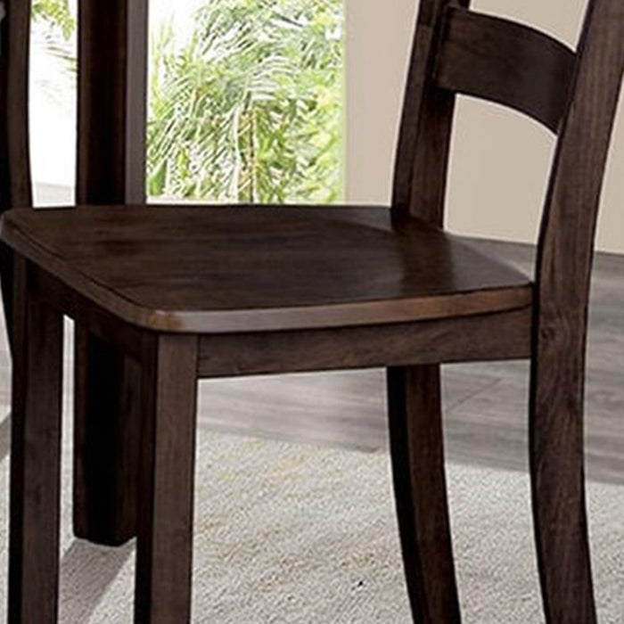 30"H Solid Rubberwood 5-Piece Dining Table Set with Slat Back Chairs - Sweatfully